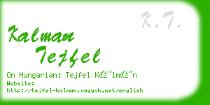 kalman tejfel business card